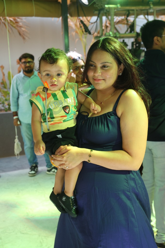 Mother and child at the techno party