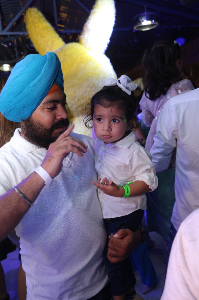 Father and daughter at Toddler Techno Party
